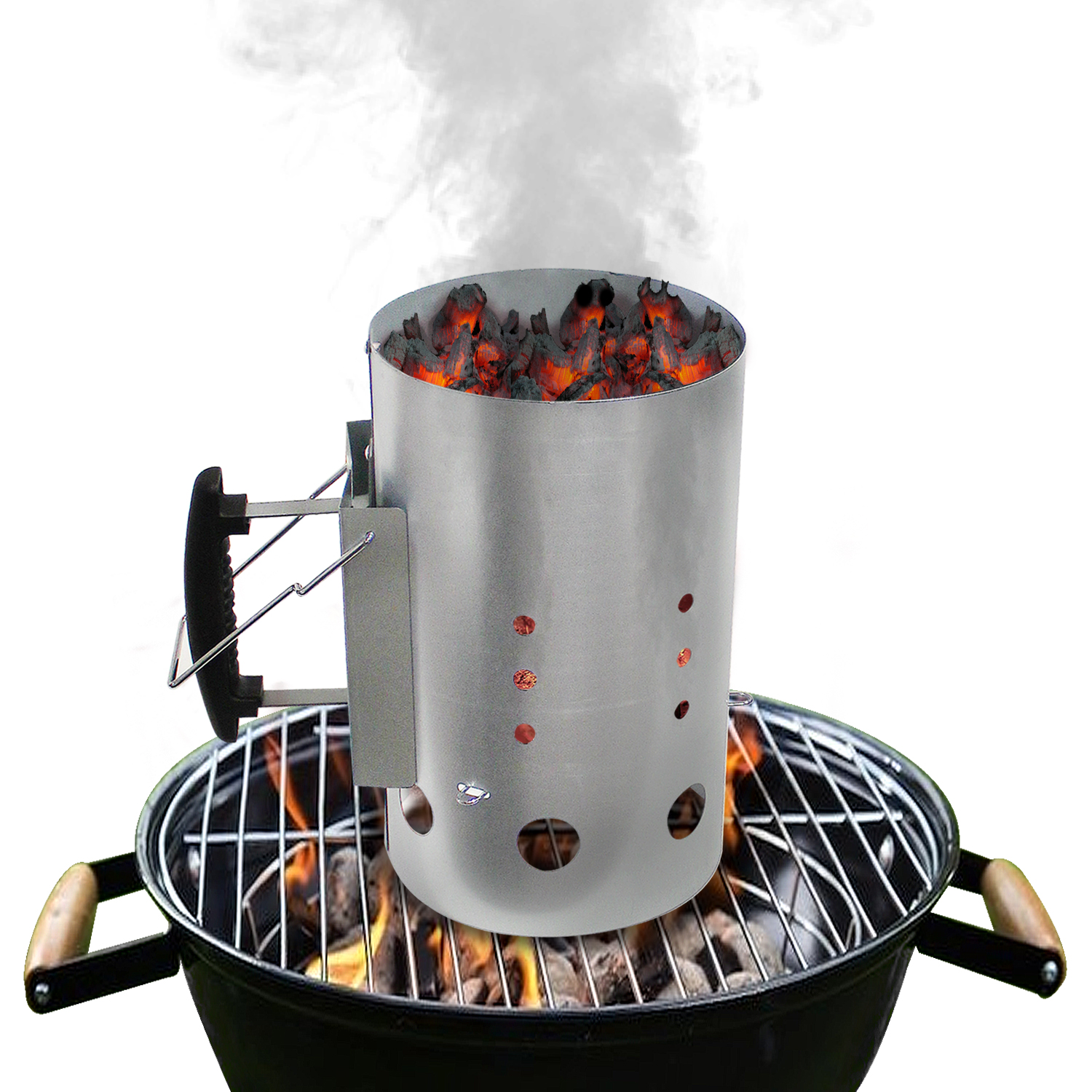 charcoal grill with gas lighter