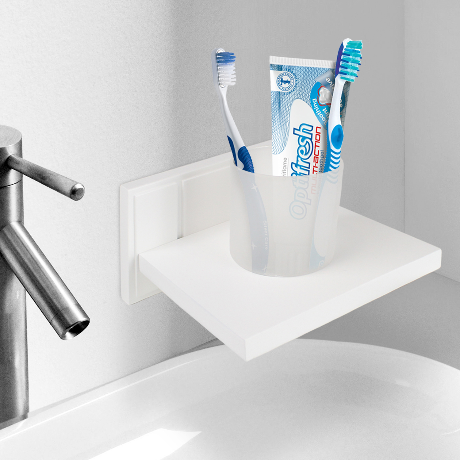 Croydex Bathroom Tumbler Holder Shelf Wall Mounted Soap Toothbrush