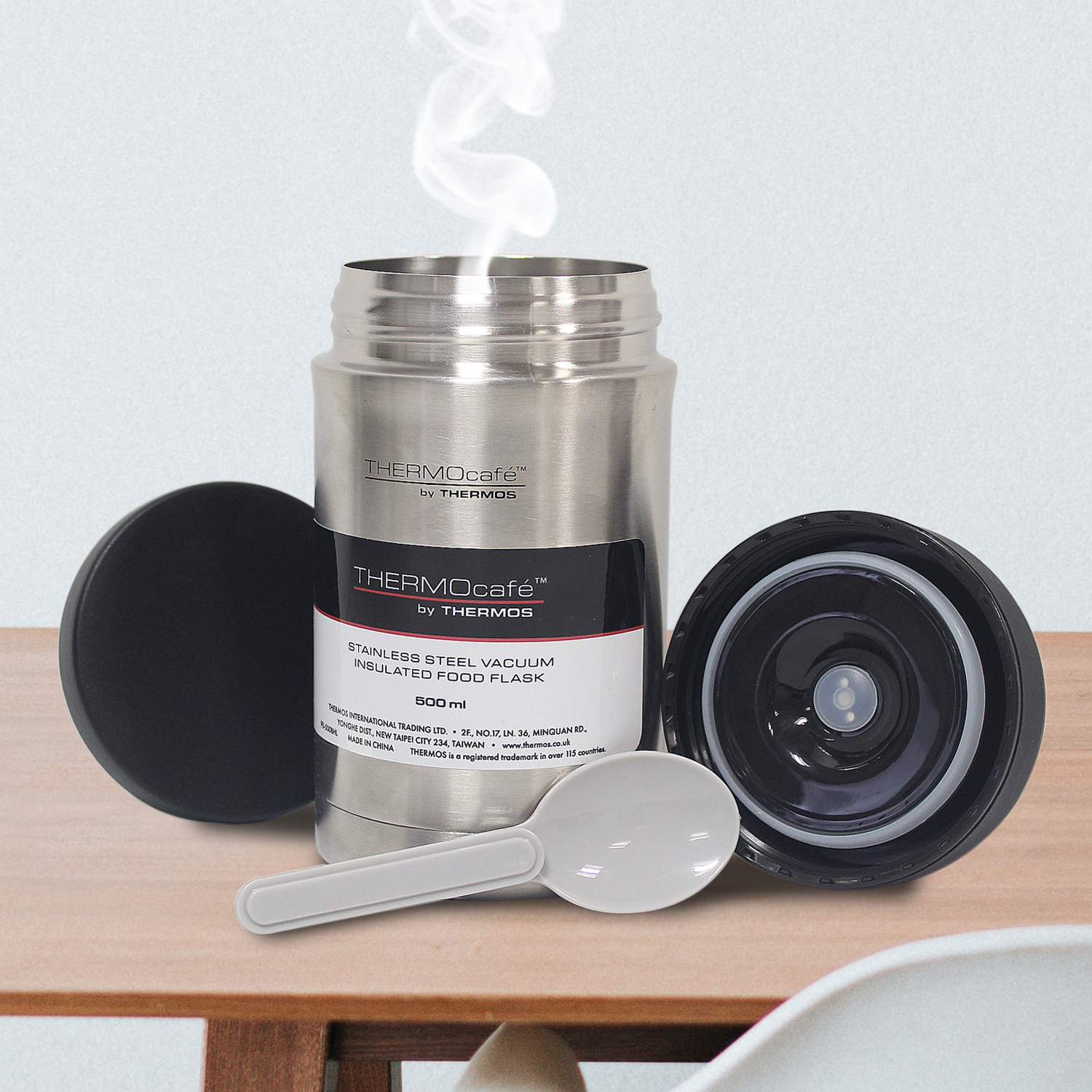 thermos flask with spoon