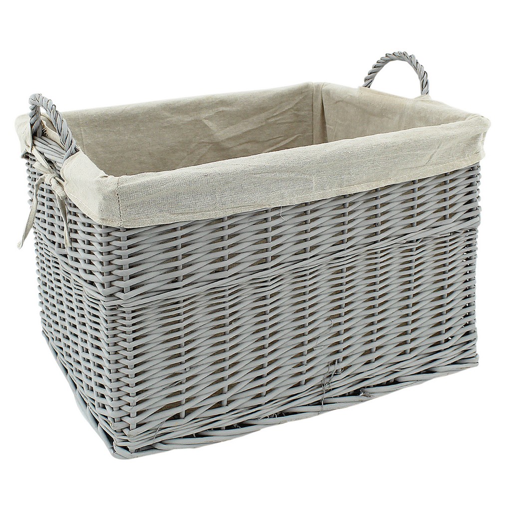 grey wicker laundry basket