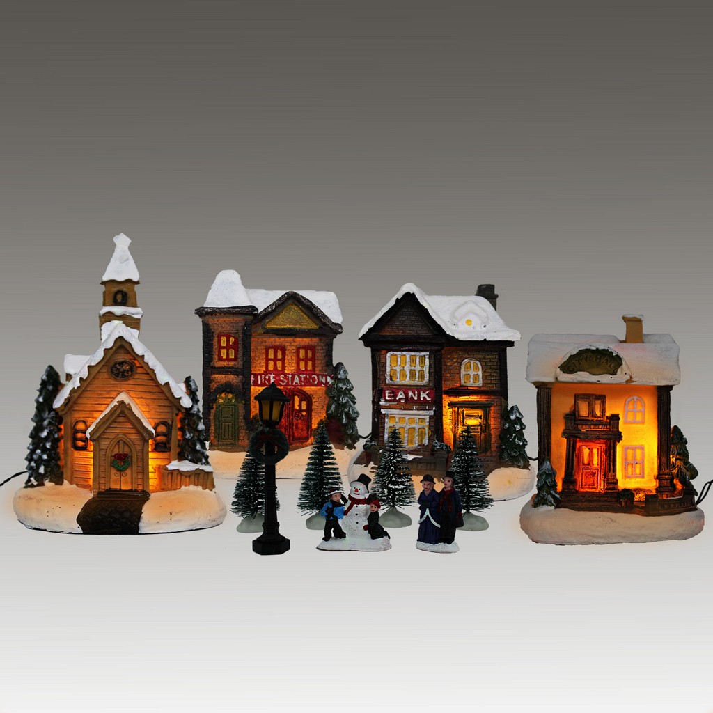 12 x Christmas Village Model LED Light Up Lighting Decorations Battery