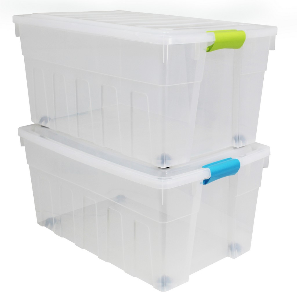 120L Plastic Storage Bin Box Large Container Drawer Wardrobe Shoes Toys